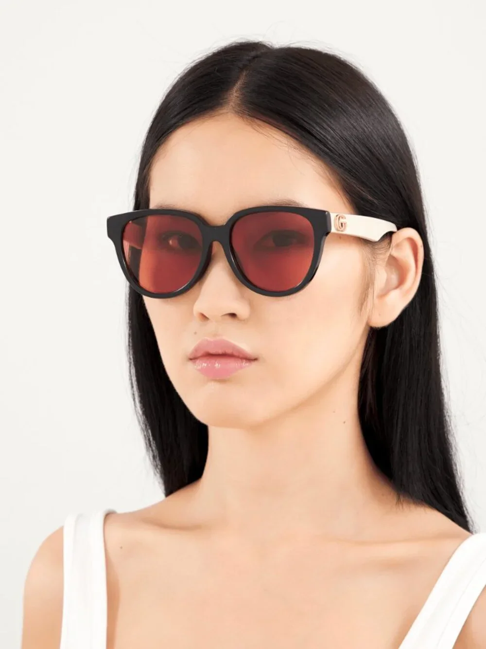 GUCCI GG0960SA 004 BLACK WHITE SQUARE SUNGLASSES